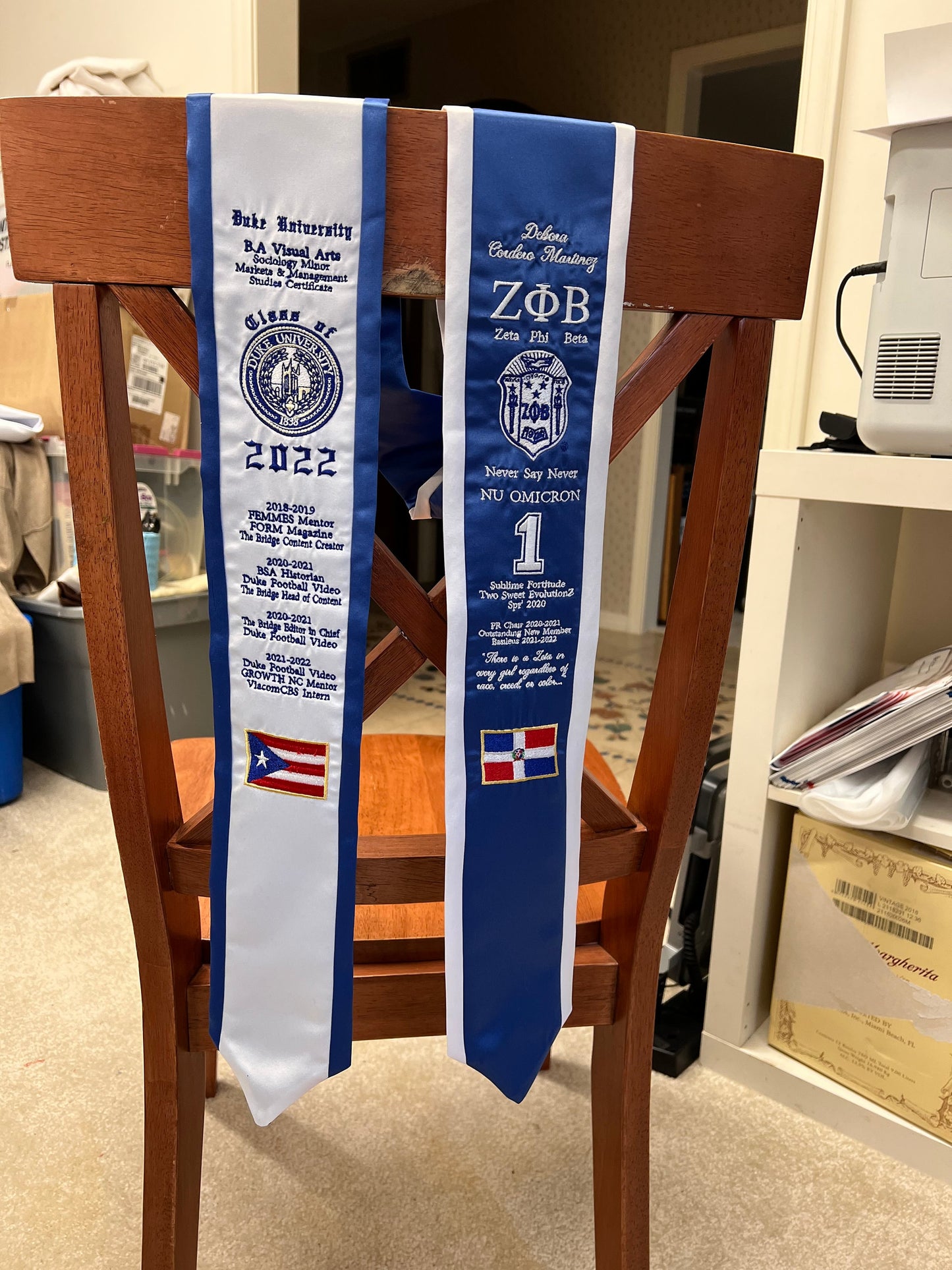 Zeta Phi Beta Graduation Stoles