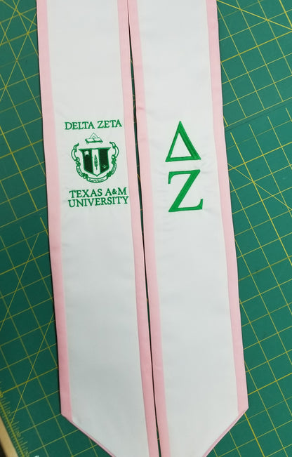 Delta Zeta Graduation Stoles