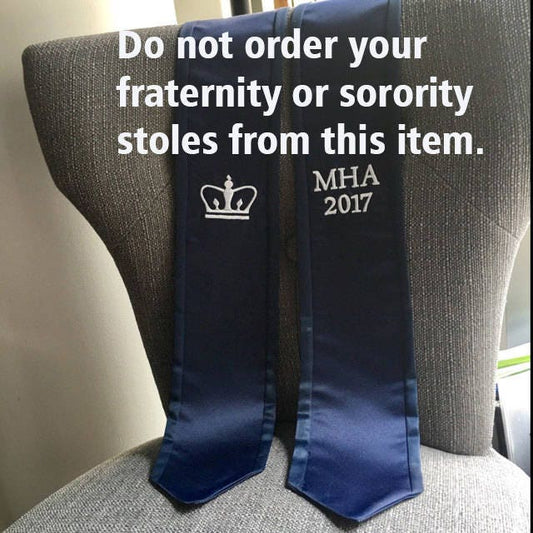 Custom Embroidered Satin Stoles - Graduation, Birthdays, Choir, College, High School, Pageants, Keepsake, Wedding, Clergy, Choir