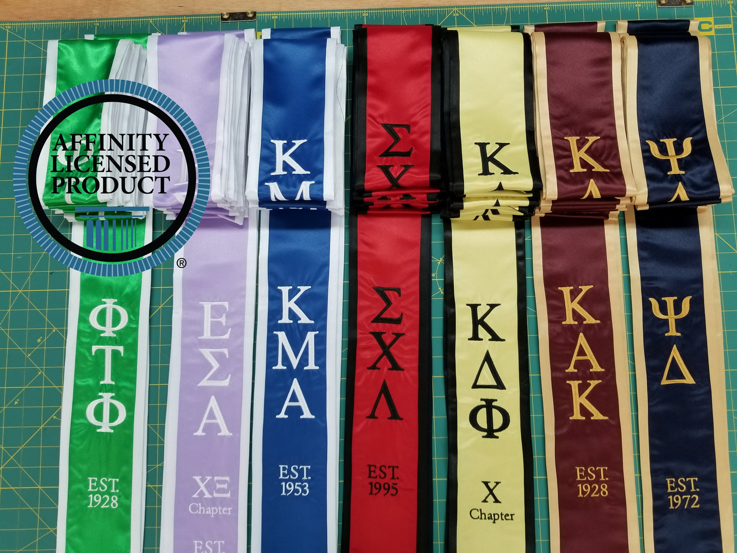 Custom Embroidered Greek Stole - Fraternity, Sorority, Officially Licensed, perfect personalized Keepsake for your College Graduate.
