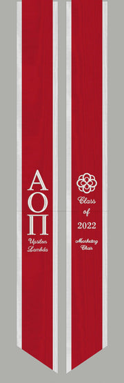 Alpha Omicron Pi graduation stole