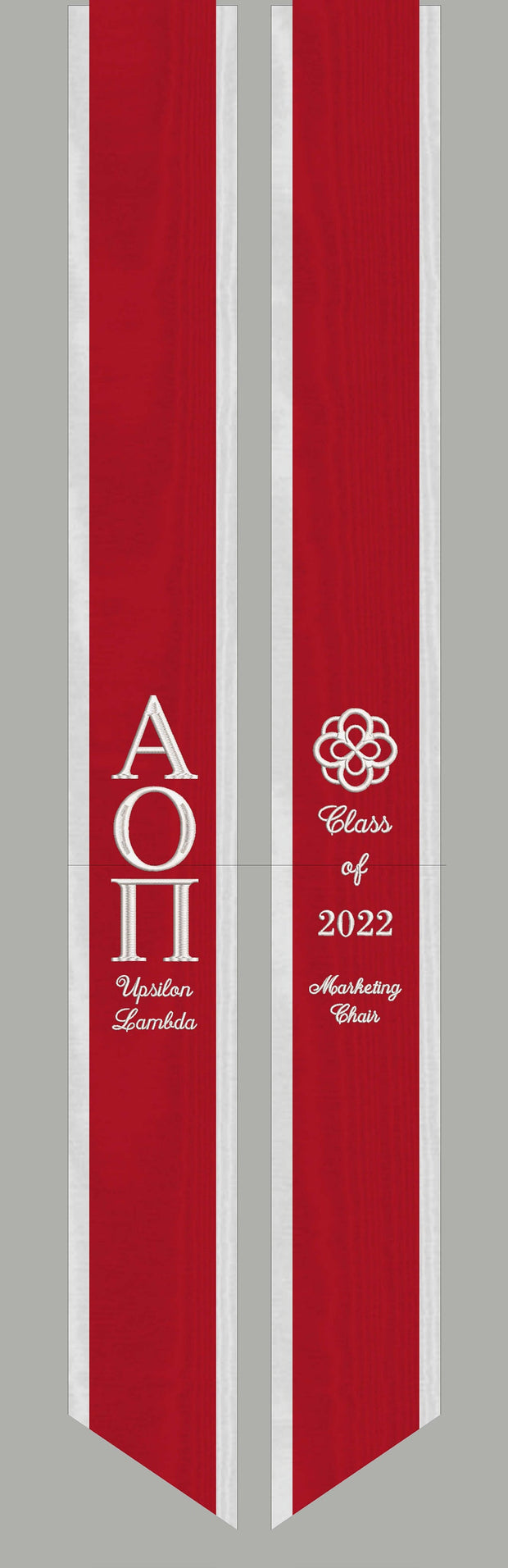 Alpha Omicron Pi graduation stole