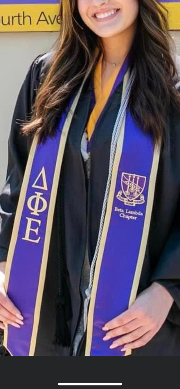 Delta Phi Epsilon graduation stole