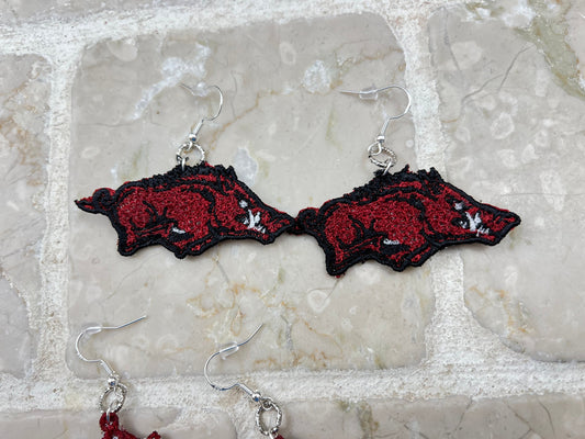 Arkansas Razorback Earrings