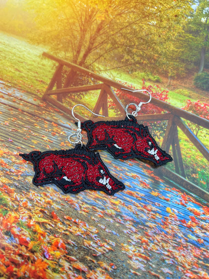 Arkansas Razorback Earrings
