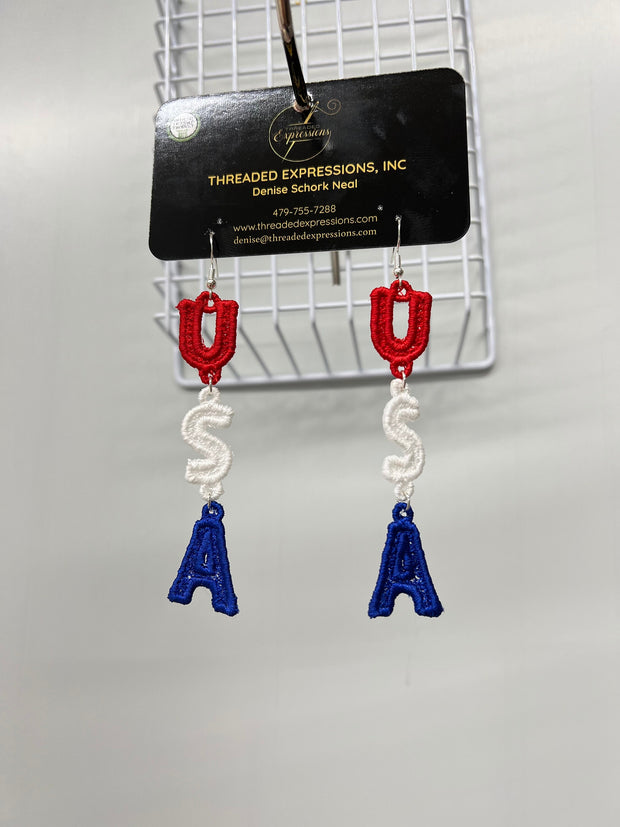 Patriotic Lace Earrings