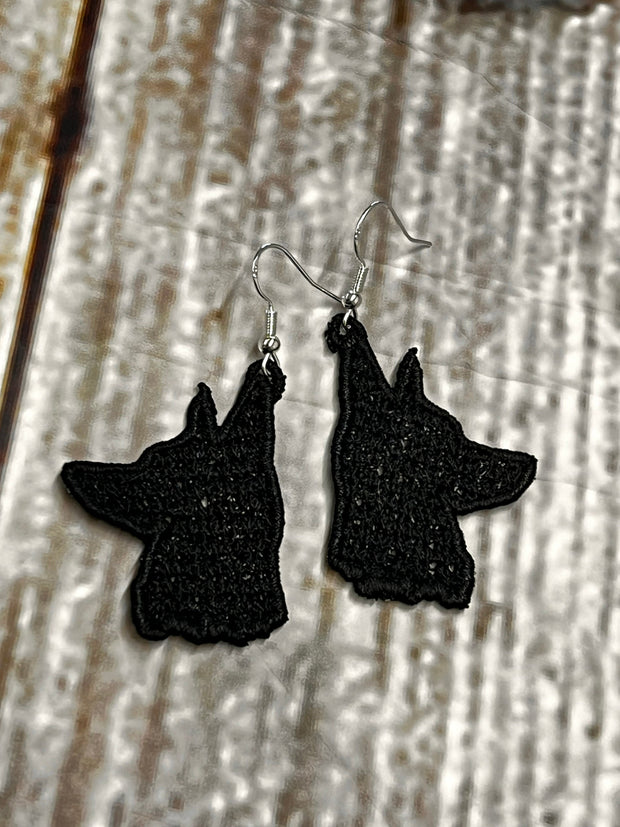 German Shepherd Silhouette Earrings