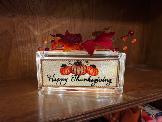 Thanksgiving Glass Block