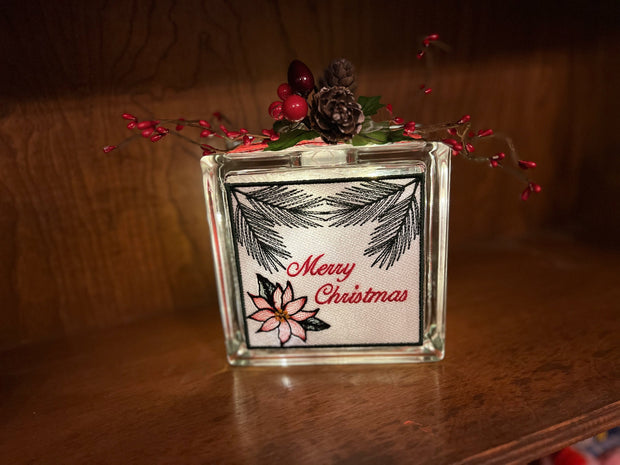 Merry Christmas 5.5 x 5.5 Glass Block