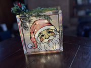 Santa 7.5 x 7.5 Glass Block w/lites