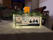 Wise Men Nativity Shadow Glass Block
