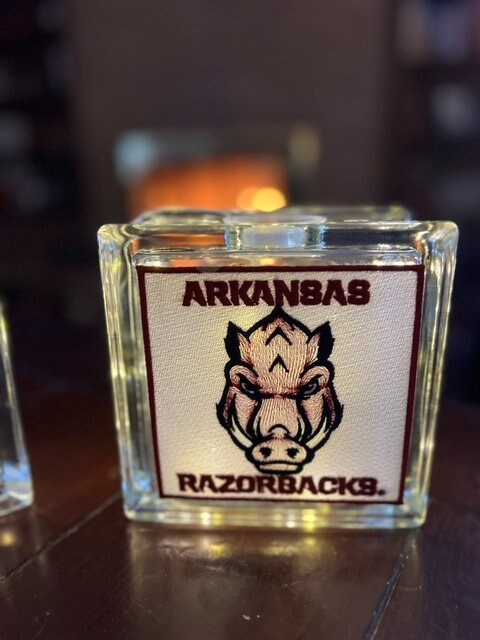 Arkansas Razorback Glass Block Decor