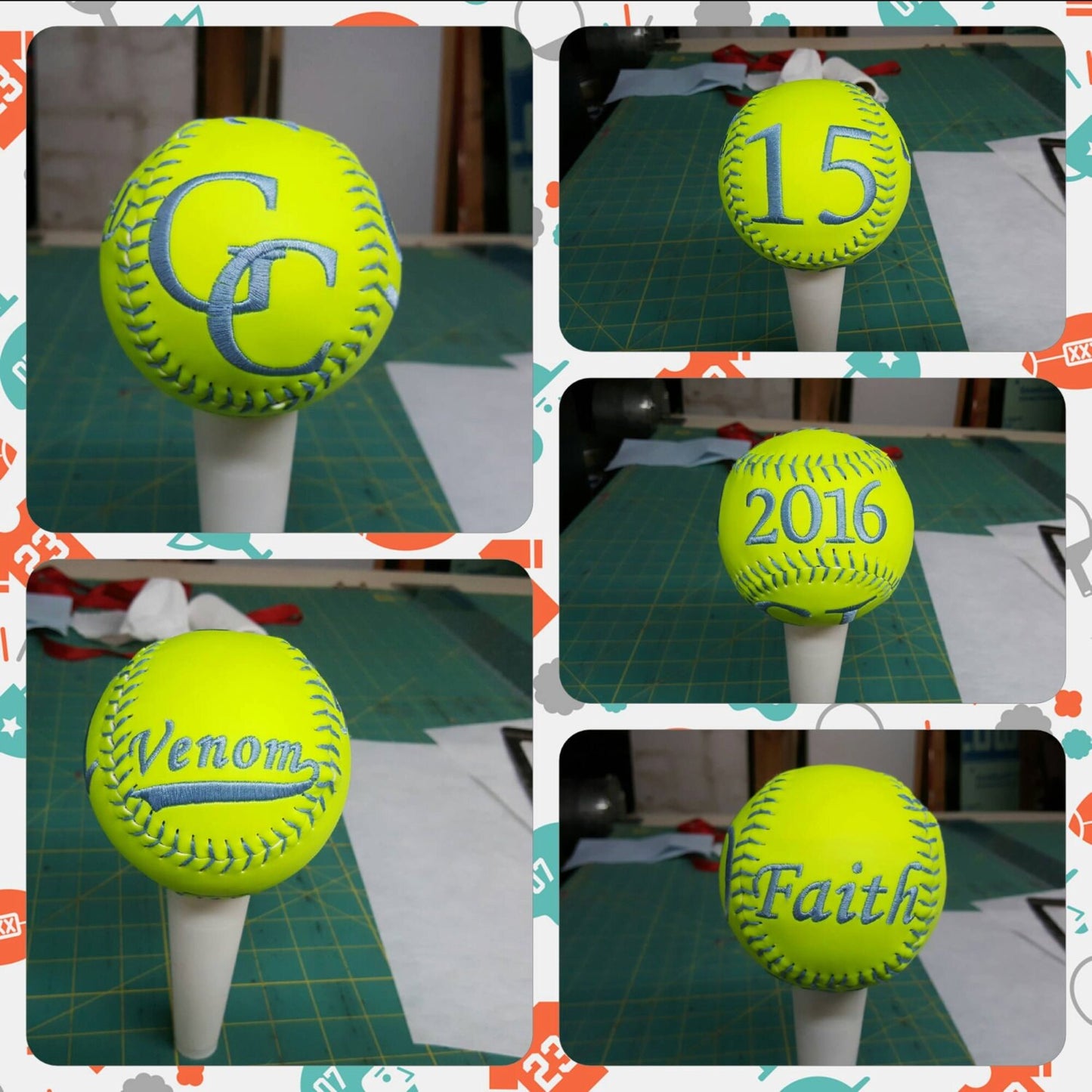Embroidered Softballs